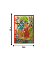 Radha Krishna handpainted in Kalighat style for sale
