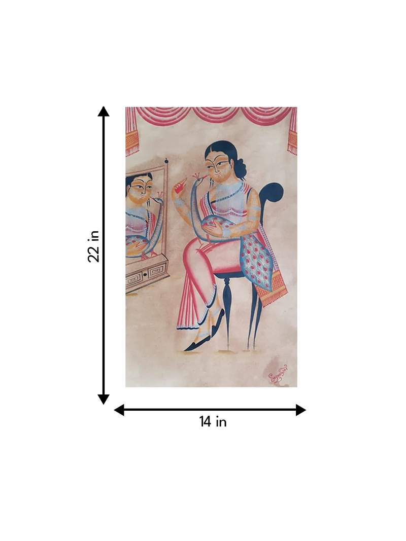 Mirror of Appreciation:Kalighat painting for sale