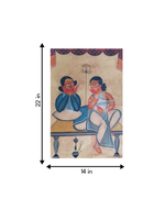 Moments of Husband and Wife:Kalighat painting for sale
