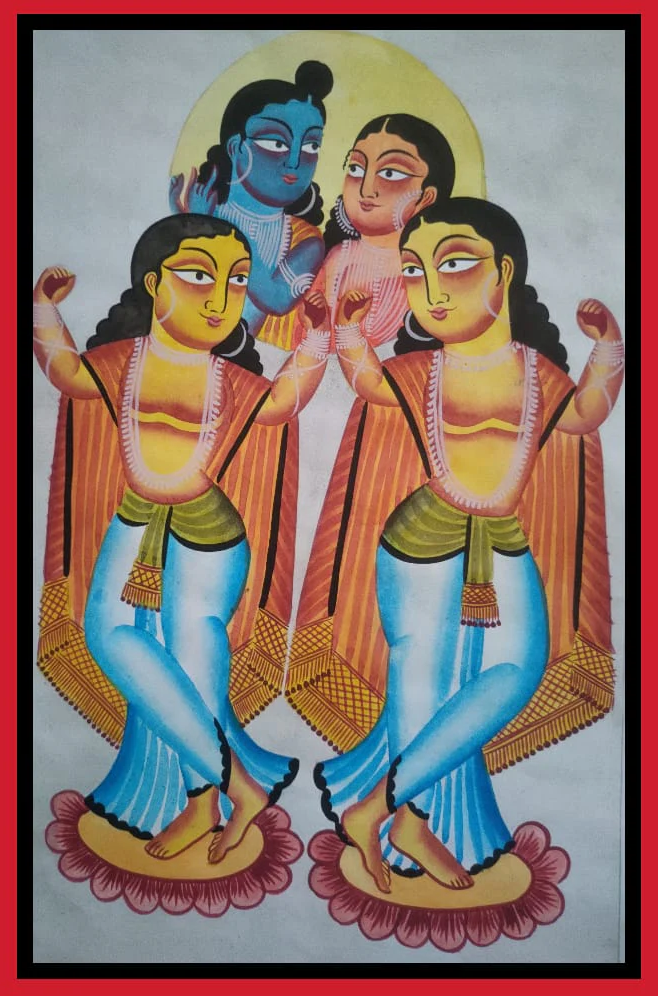 Buy Shiva and Parvati’s Divinity:Bengal Pattachitra, painting by Manoranjan Chitrakar