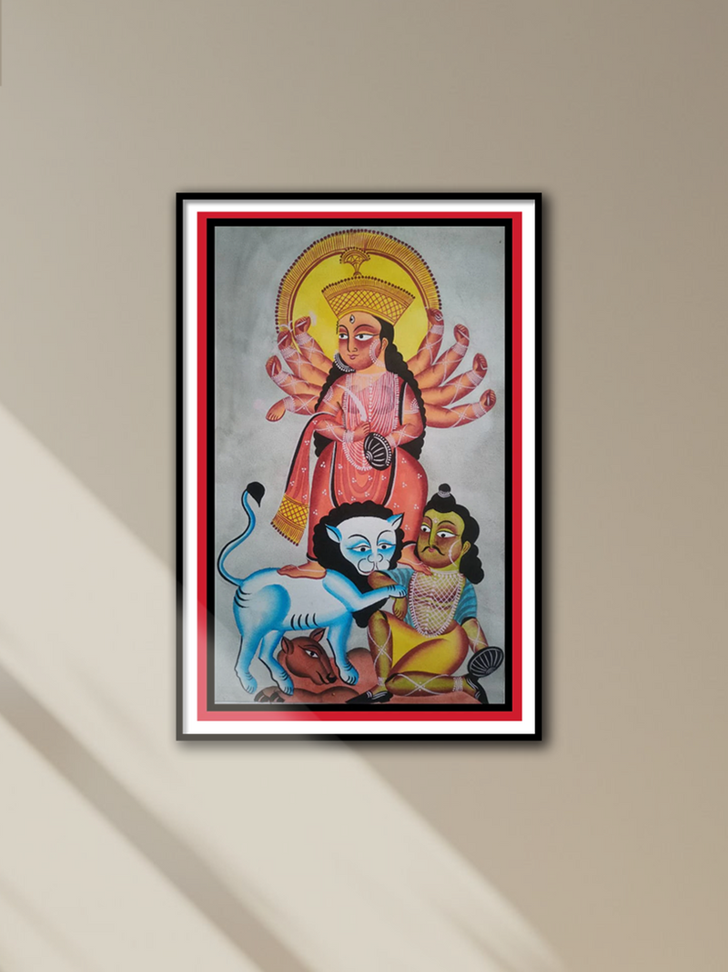 Shop Goddess of Valour:Bengal Pattachitra painting by Manoranjan Chitrakar
