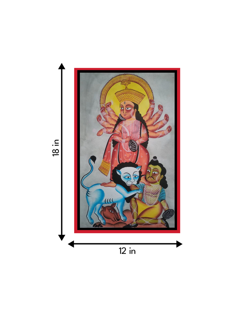 Goddess of Valour:Bengal Pattachitra painting for sale