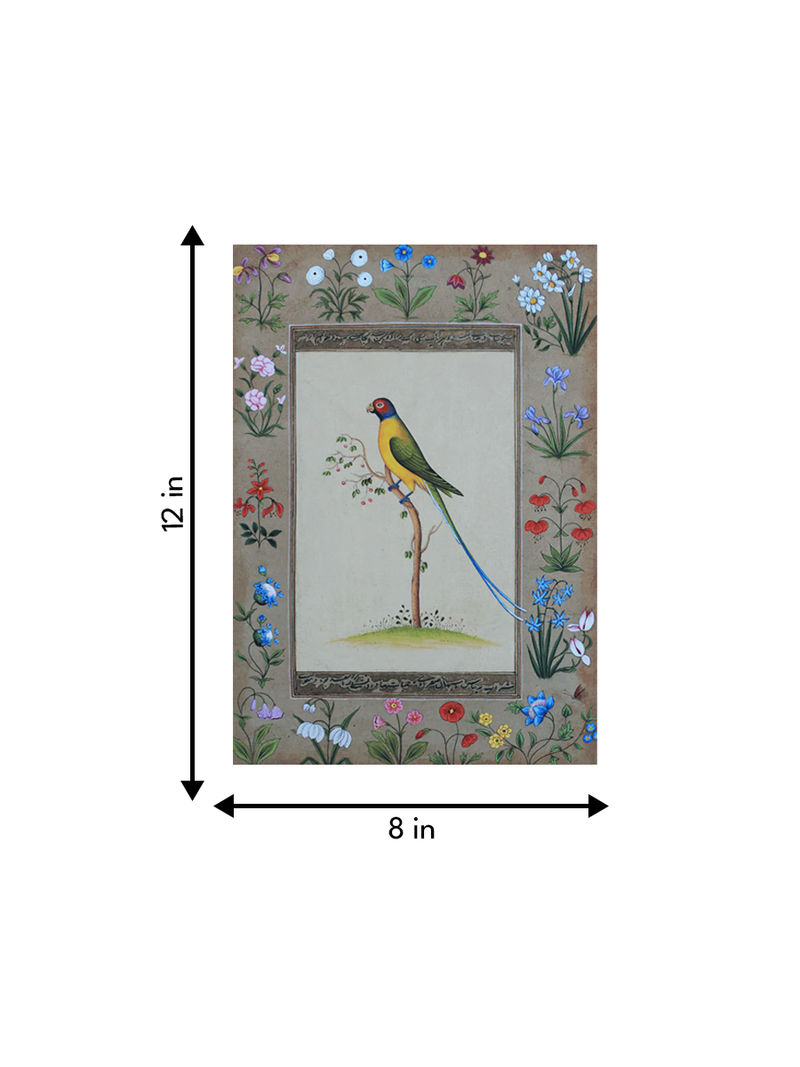 A Colorful Parrot in Miniature Painting for sale