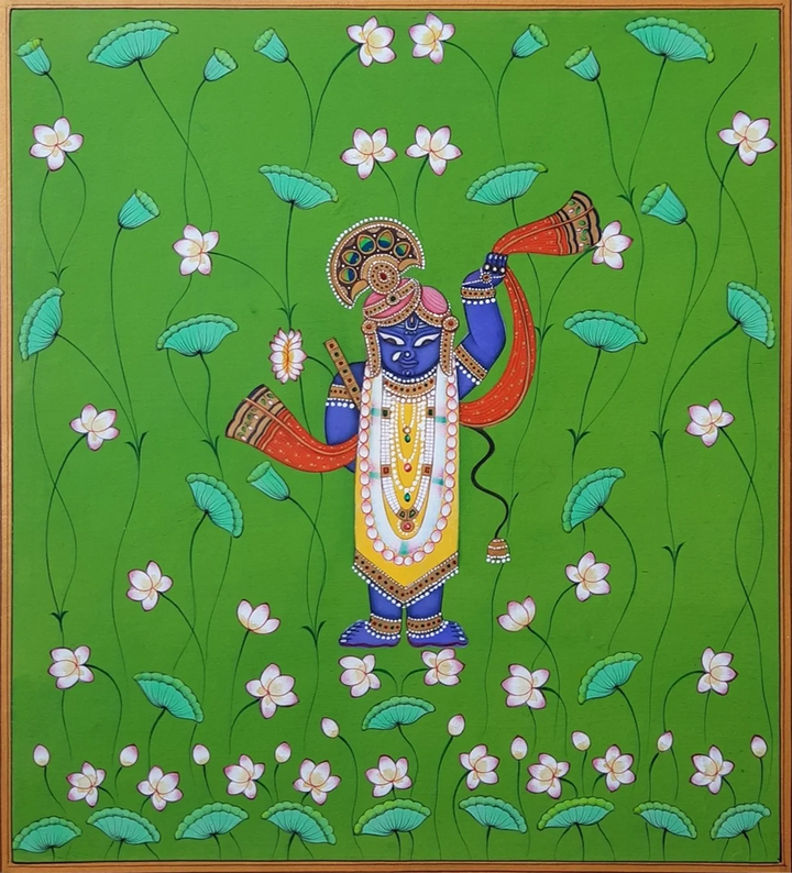 Sreenathji in Miniature Painting by Mohan Prajapati Thumbnail