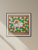 Shop Krishna's Cows and Lotuses in Miniature Painting by Mohan Prajapati
