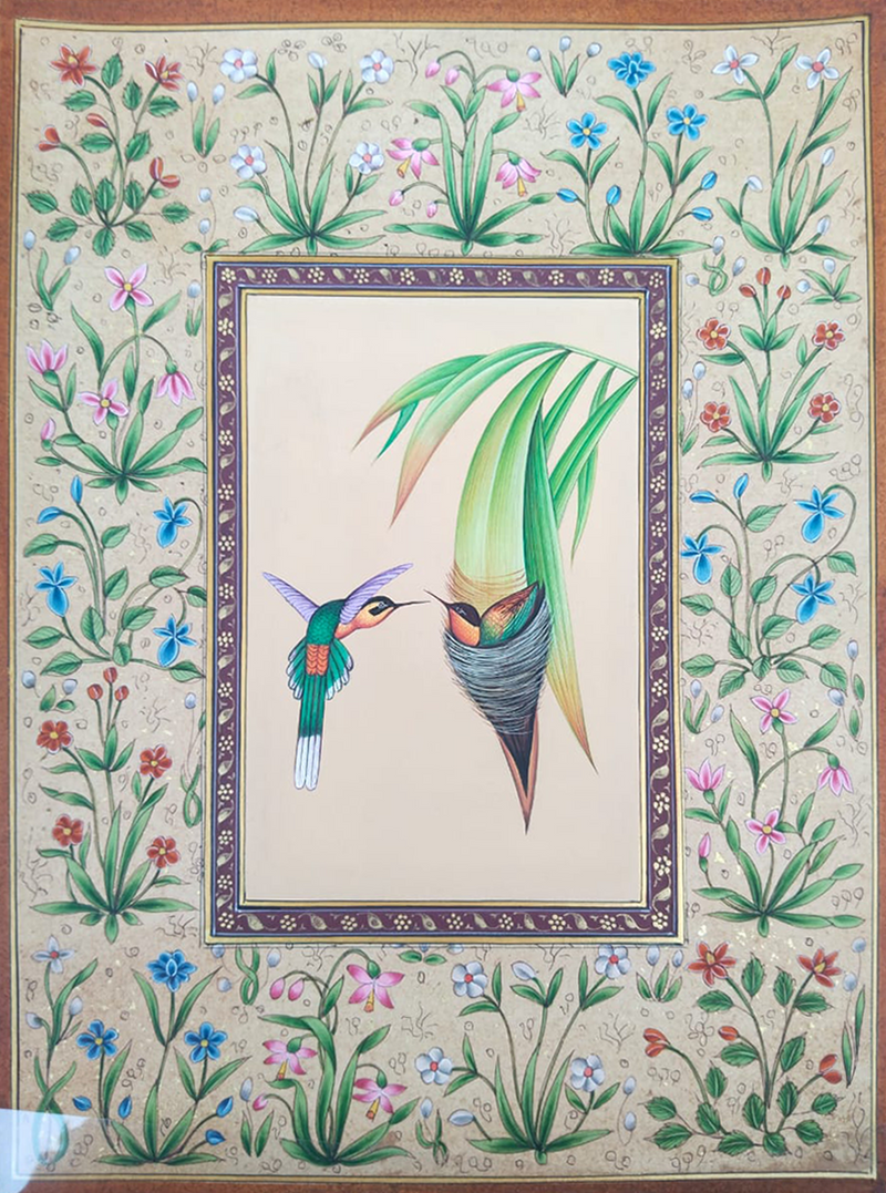 Buy Tailorbirds in Nest in Miniature Art by Mohan Prajapati