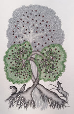 Buy Animals and The Tree in Gond by Manoj Tekam