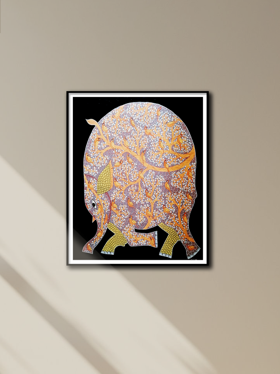 Shop Elephant in Gond art by Manoj Tekam