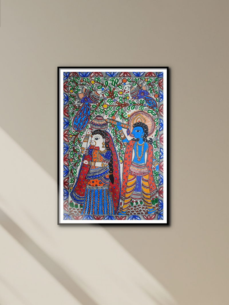 Shop Makhan Chor: Krishna in Madhubani Art by Ambika Devi