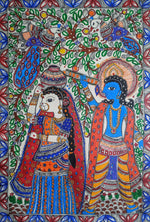 buy Makhan Chor: Krishna in Madhubani Art by Ambika Devi