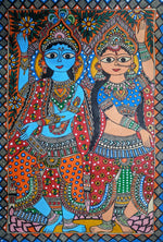 Shop Radha and Krishna's Dance in Madhubani by Ambika Devi
