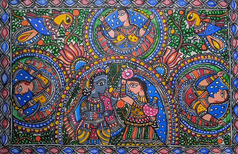 buy The Divine Couple in Madhubani by Ambika Devi