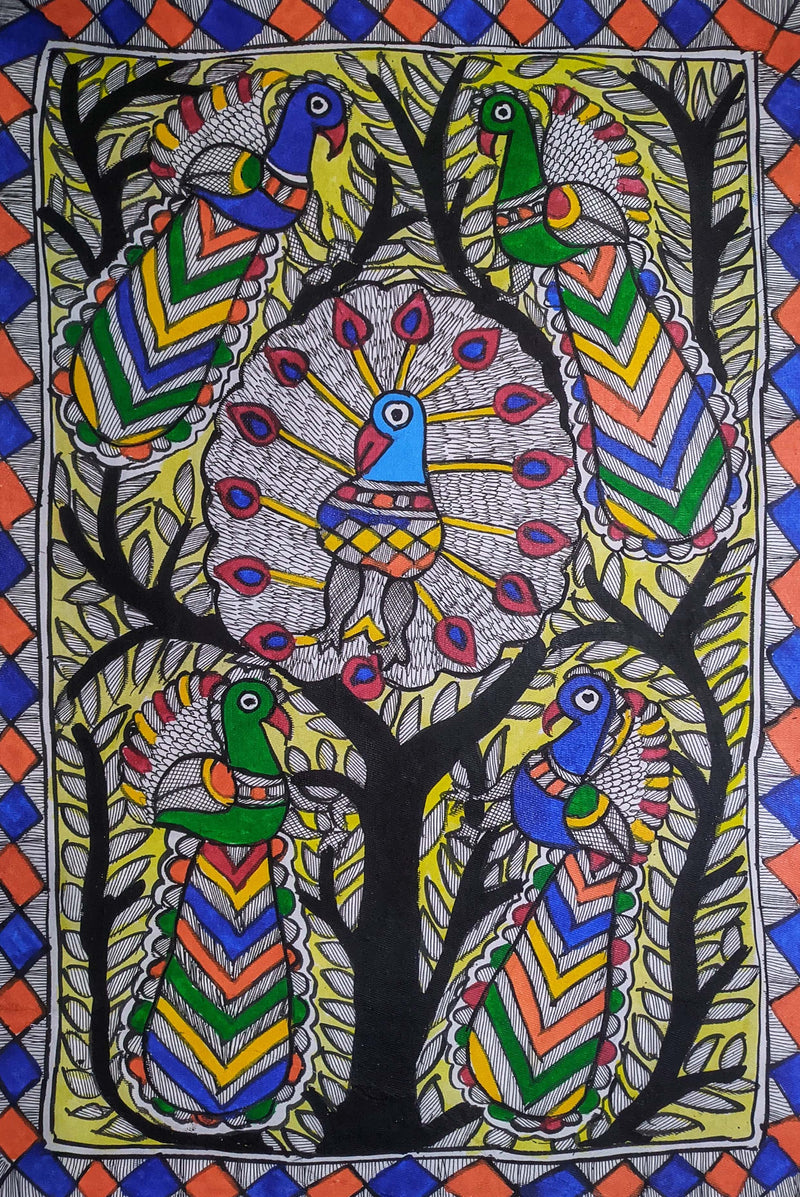 Shop Peacocks in Madhubani by Ambika Devi