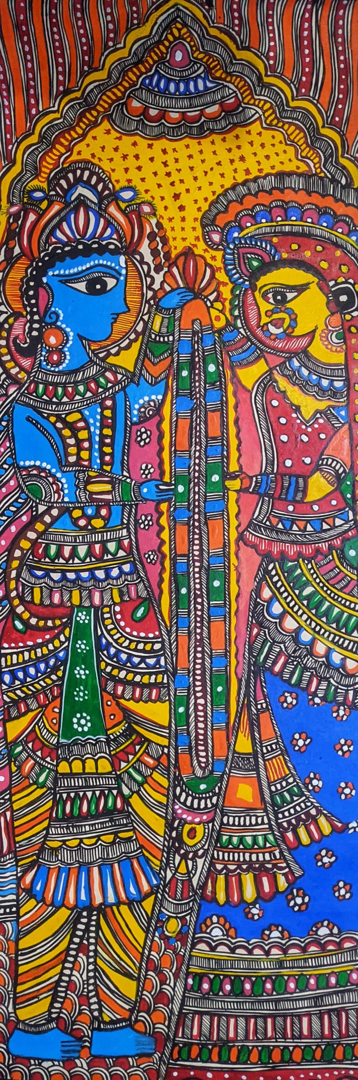Sita Swayamvar in Madhubani Art by Ambika Devi Thumbnail