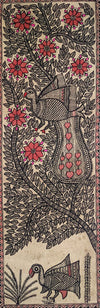 buy Peacock Serenity in Monochrome: Madhubani by Ambika Devi