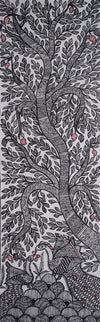 Buy Monochromatic Tree of Life in Madhubani Art by Ambika Devi  