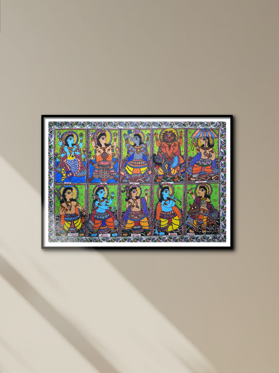 Shop Dasha Avatar of Vishnu in Madhubani by Ambika Devi