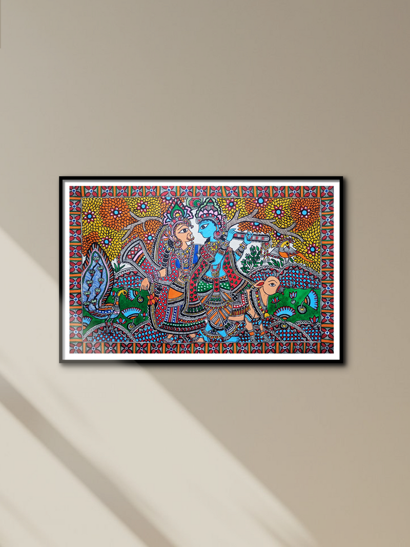 Shop Radha Krishna in a Van: Madhubani by Ambika Devi