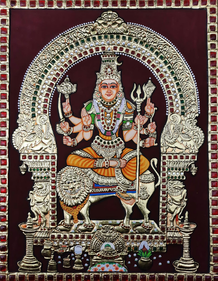 Maa Durga Tanjore Painting by Sanjay Tandekar Thumbnail