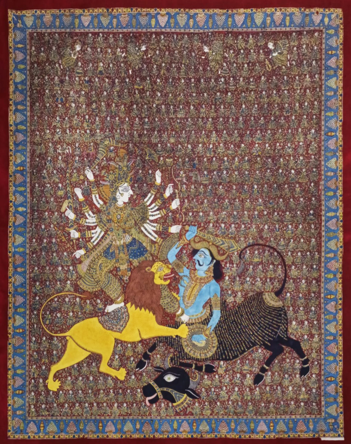 Maa Durgas Depiction Mata Ni Pachedi By Vasant Manubhai Chitara For Home Decor Thumbnail
