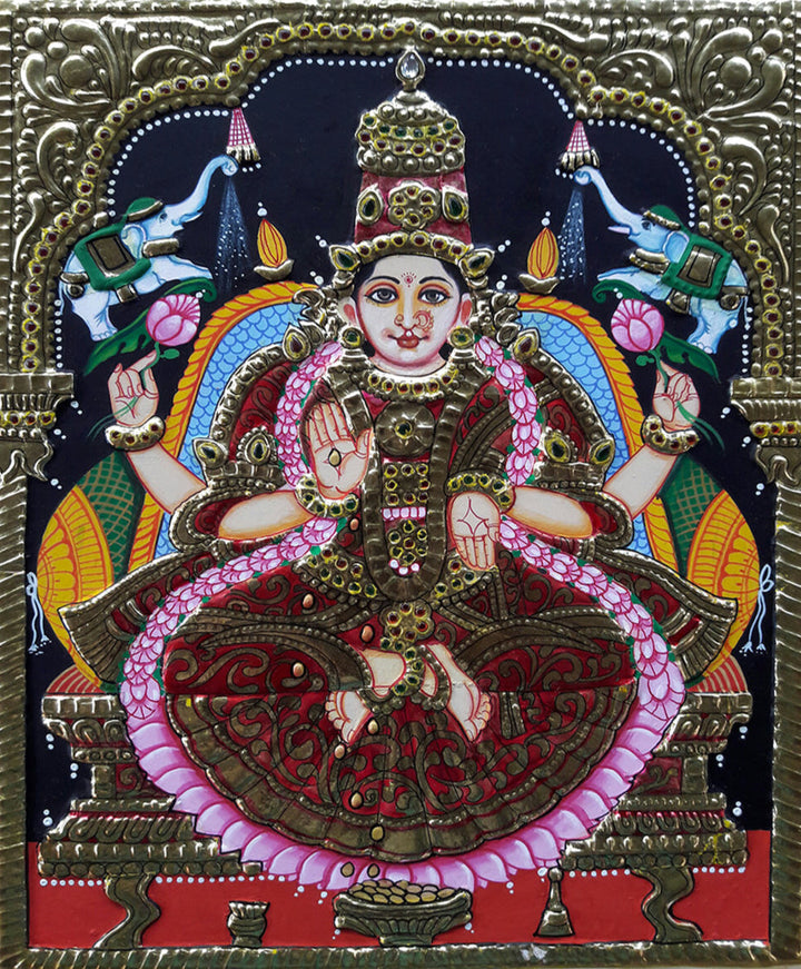 Maa Lakshmi, Tanjore Art by Sanjay Tandekar Thumbnail