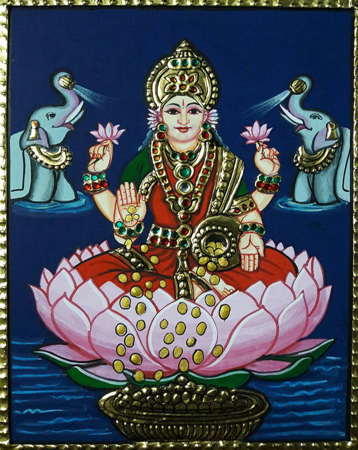Maa Lakshmi, Tanjore Painting by Sanjay Tandekar Thumbnail