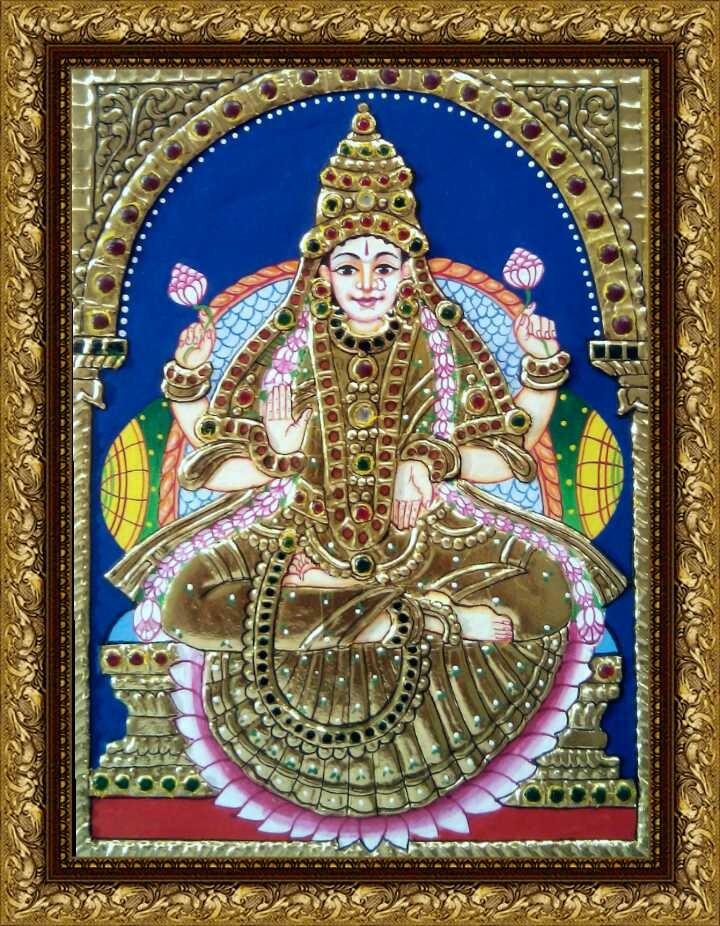 Maa Lakshmi Tanjore Painting by Sanjay Tandekar Thumbnail
