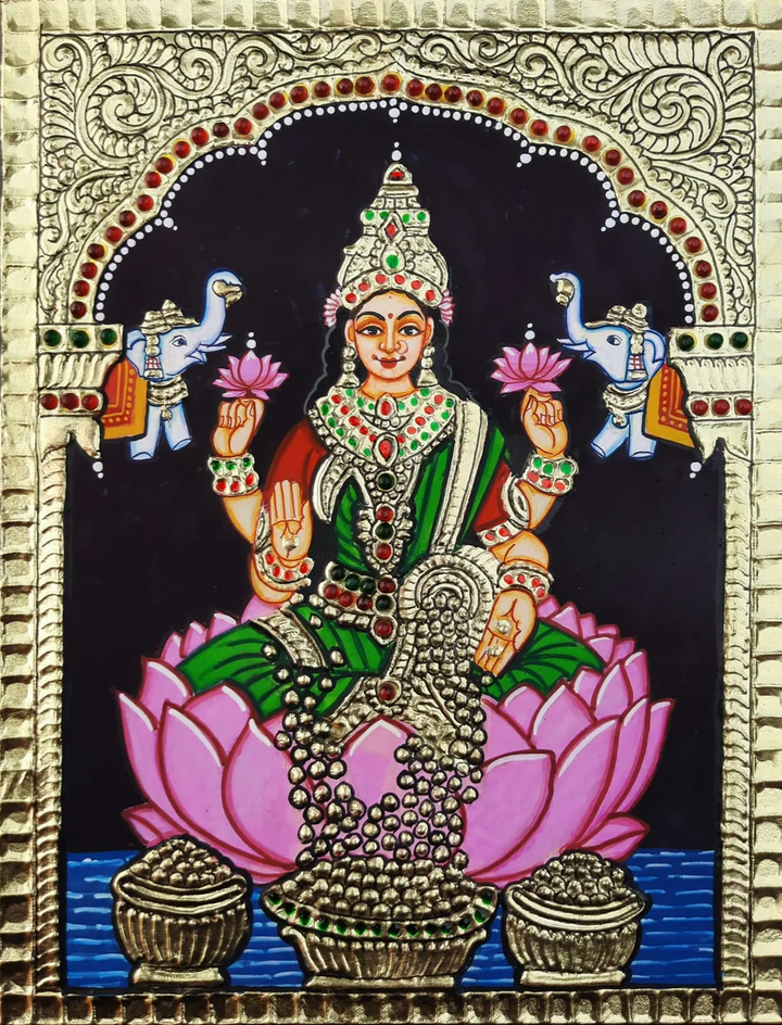 Maa Lakshmi Tanjore Painting by Sanjay Tandekar Thumbnail