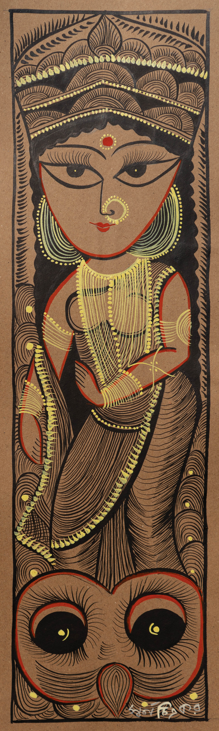 Maa Lakshmi in Bengal Pattachitra by Swarna Chitrakar Thumbnail