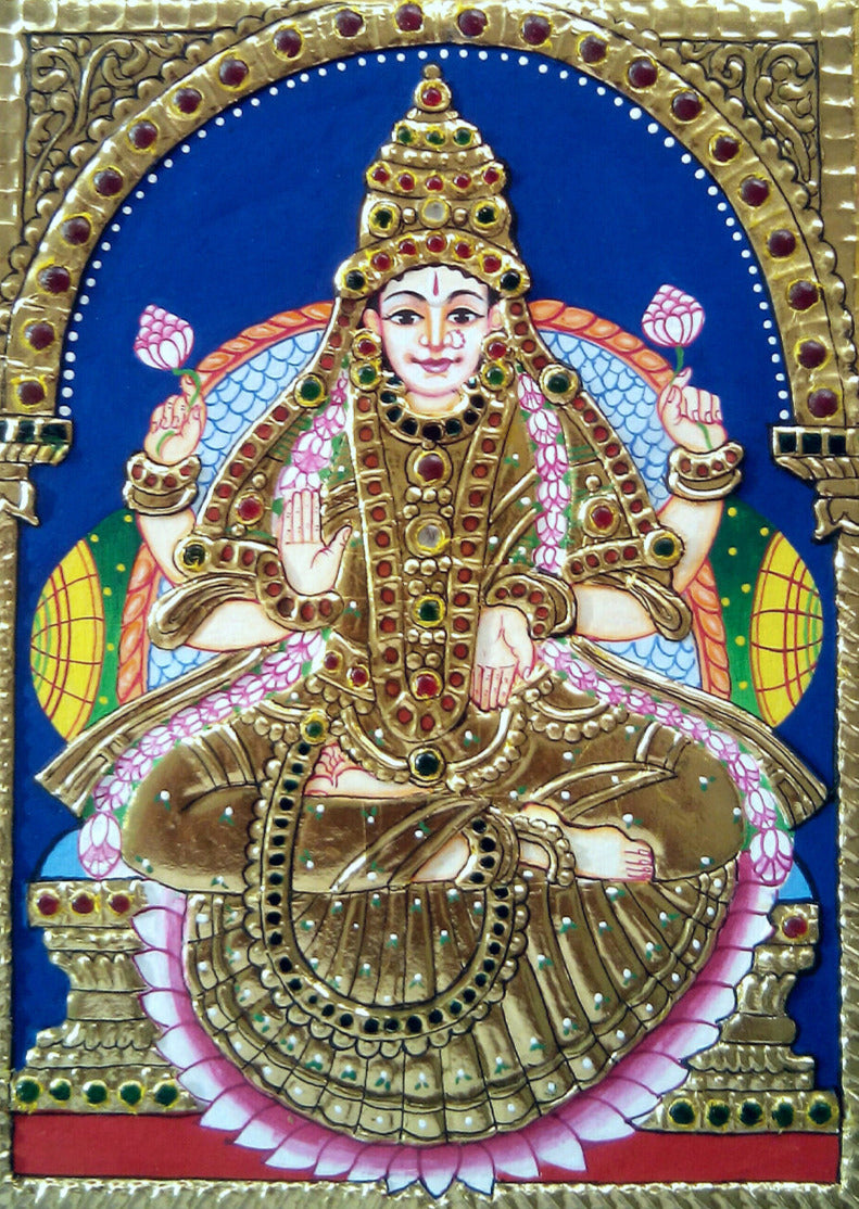 Buy Maa Lakshmi, Tanjore Painting by Sanjay Tandekar