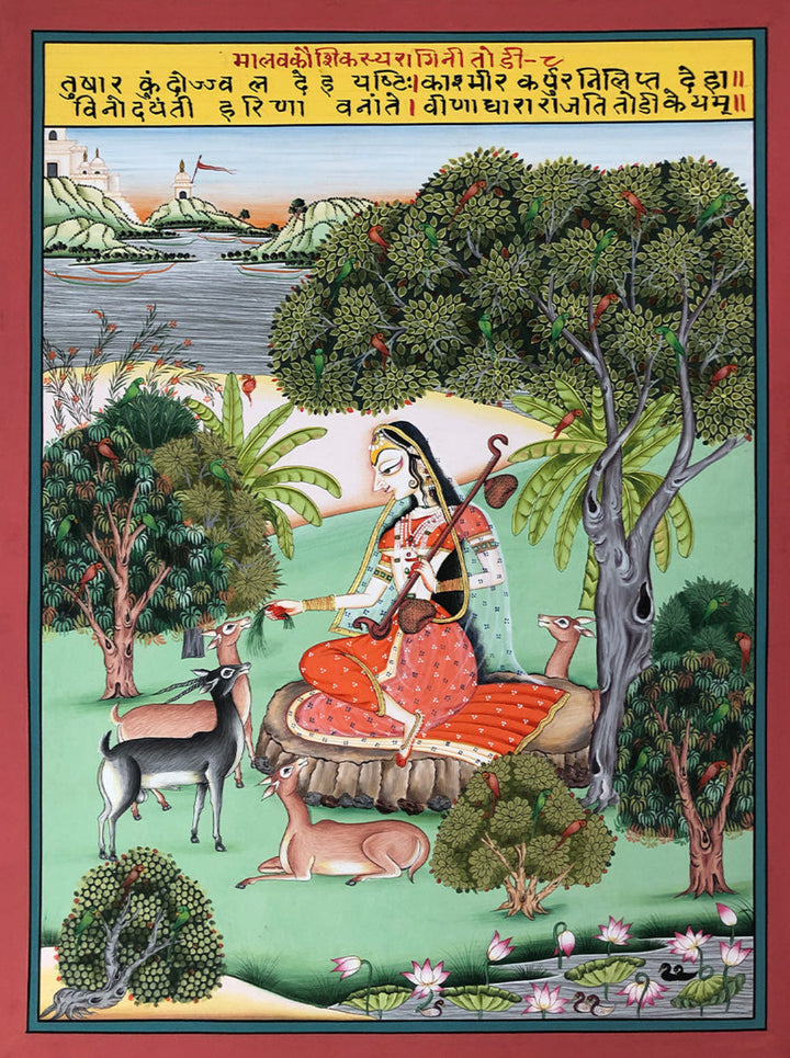 Ragini Todi (Raag Malav Kaushik) of Ragamala Series in Kishangarh Painting by Shehzaad Ali Sherani Thumbnail