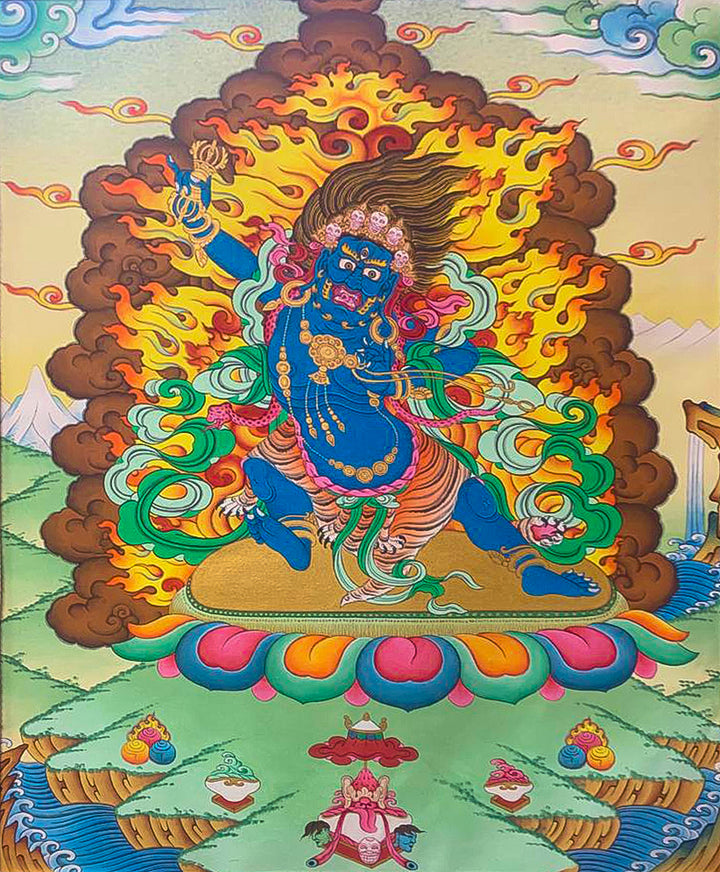 Mahakala as an imagery of Time Thangka painting by Gyaltsen Zimba Thumbnail