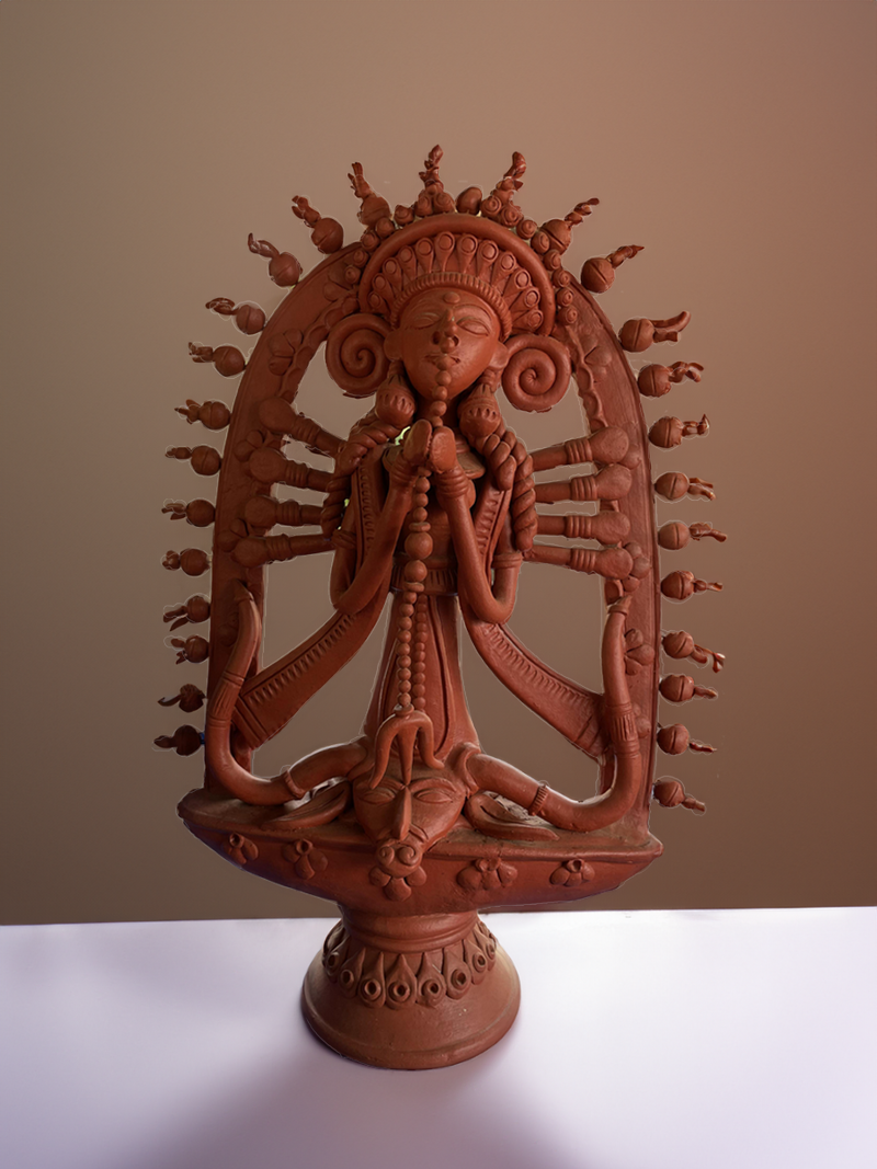 Shop Mahishasura Mardini in Terracotta by Ranjan Das