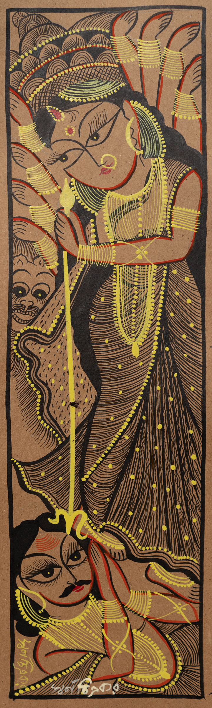 Mahishasuramardini in Bengal Pattachitra by Swarna Chitrakar Thumbnail
