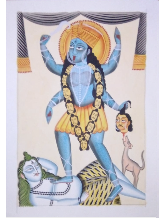 Majestic Encounter: The Divine Maa Kali Kalighat by Hasir Chitrakar Thumbnail