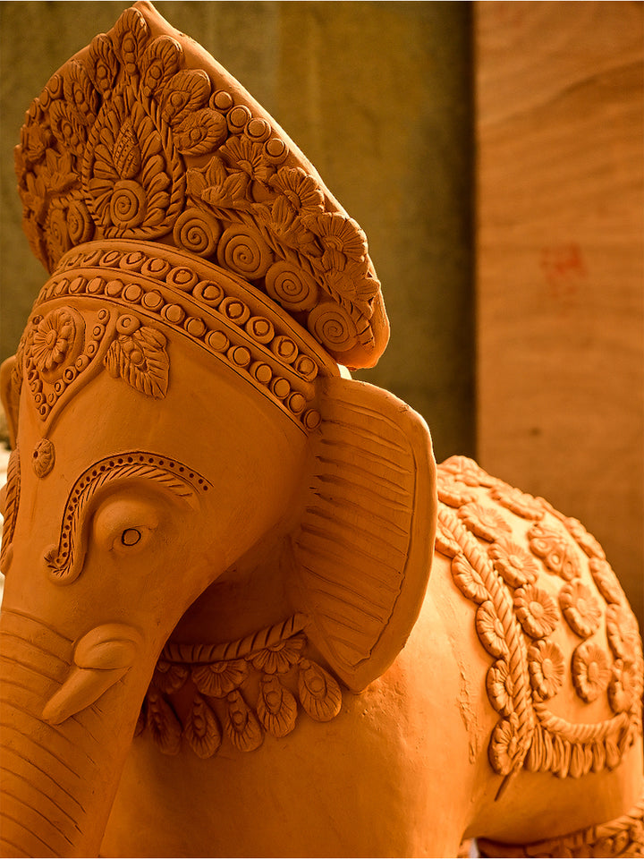 Majestic Heritage: Terracotta Elephants of Grandeur, Terracotta art by Dolon Kundu Thumbnail