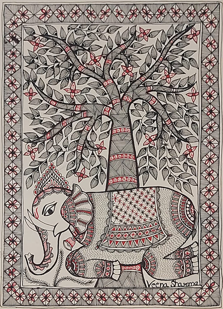 Majestic Musings: A Tale of Madhubani's Mastery by Priti Karn Thumbnail