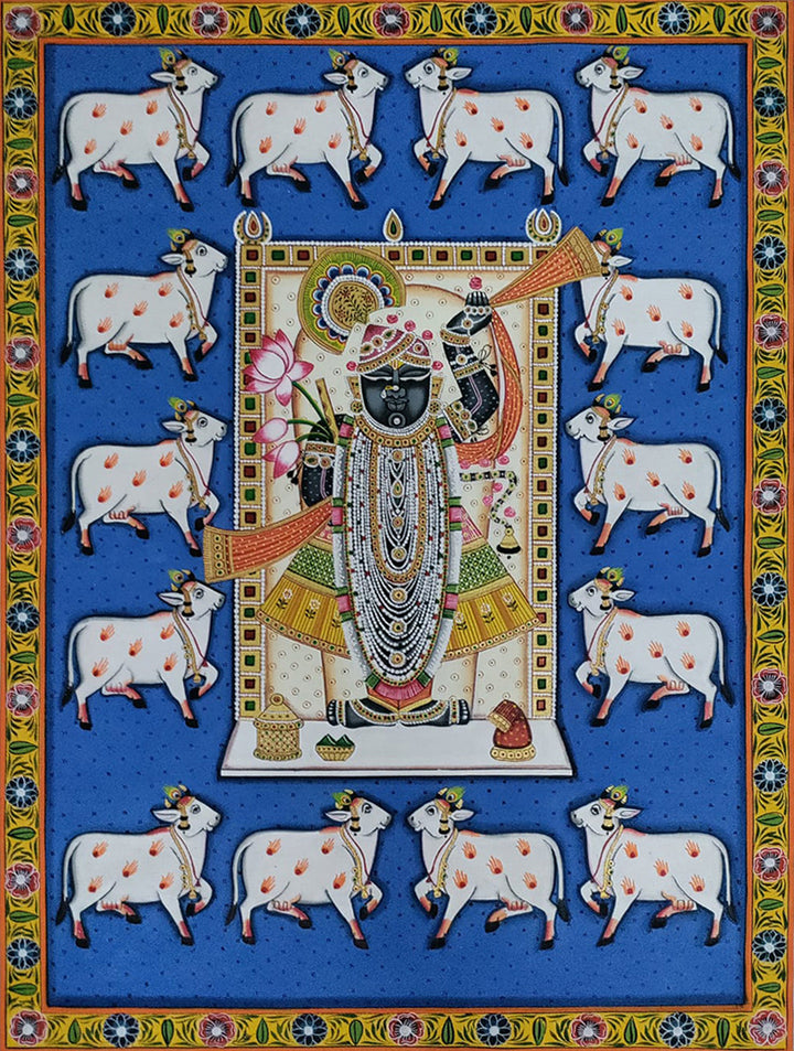 Majestic Reverence : Regality of Shrinathji Pichwai Painting by Dinesh Soni Thumbnail