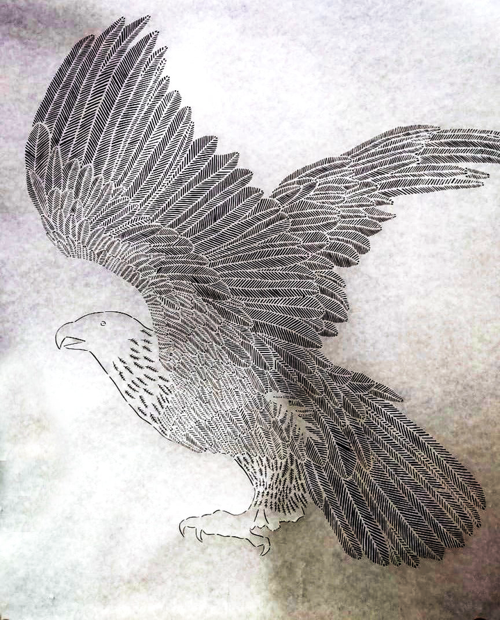 Majestic Soar: The Eagle in Ashutosh Verma's Sanjhi Art Thumbnail