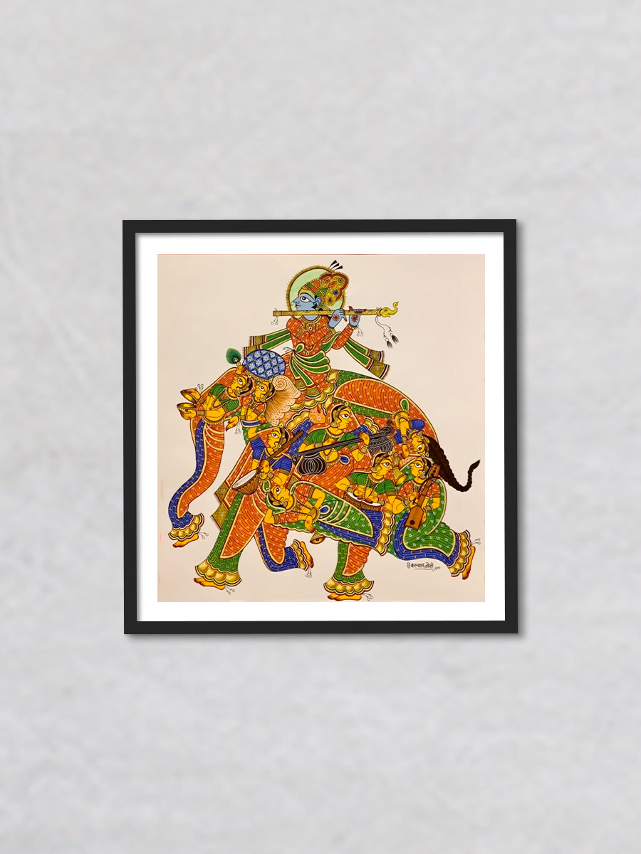 Majestic Companions Celebration of Nari Kunjar Phad Painting by Kalyan Joshi