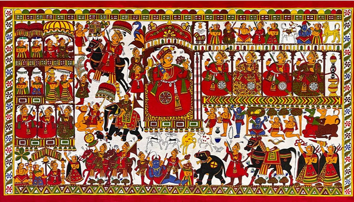 Majesty and Grace: The Regal Court of Pabuji in Phad Painting by Kalyan Joshi Thumbnail