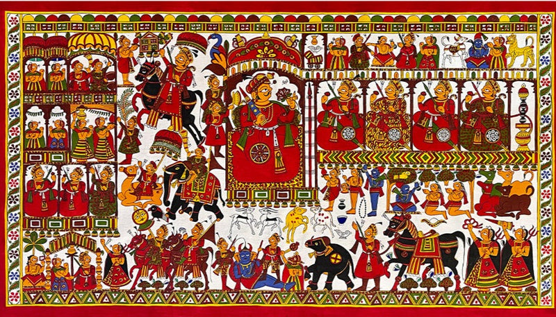 Buy Majesty and Grace The Regal Court of Pabuji in Phad Painting by Kalyan Joshi