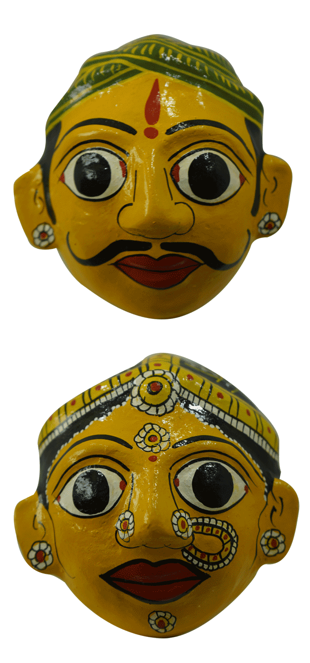 Man and Woman in  Cheriyal mask by Sai Kiran Thumbnail