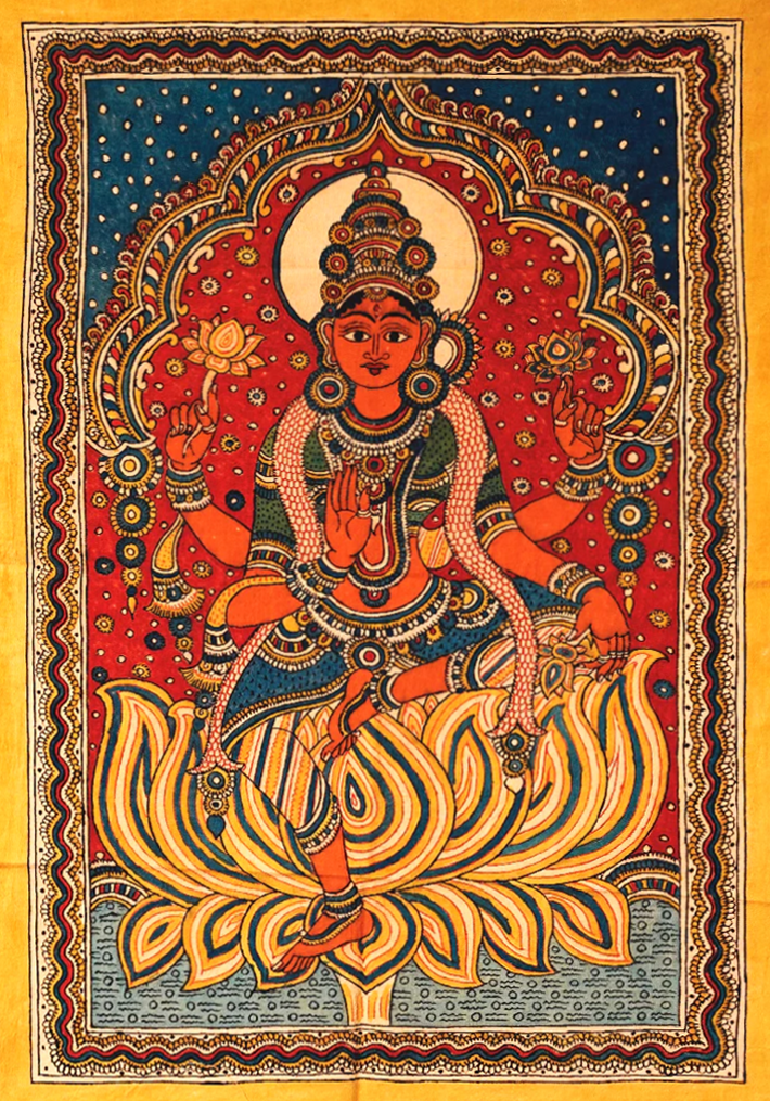 Mata Lakshmi Kalamkari Painting by Siva Reddy Thumbnail