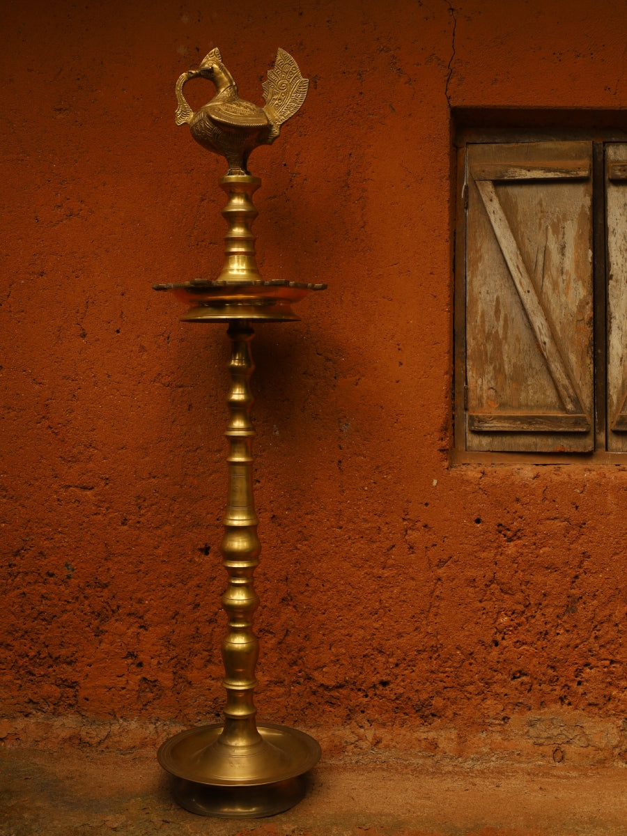 Shop Mayil  Vilakku (peacock lamp) In Brass Work by Dinesh A