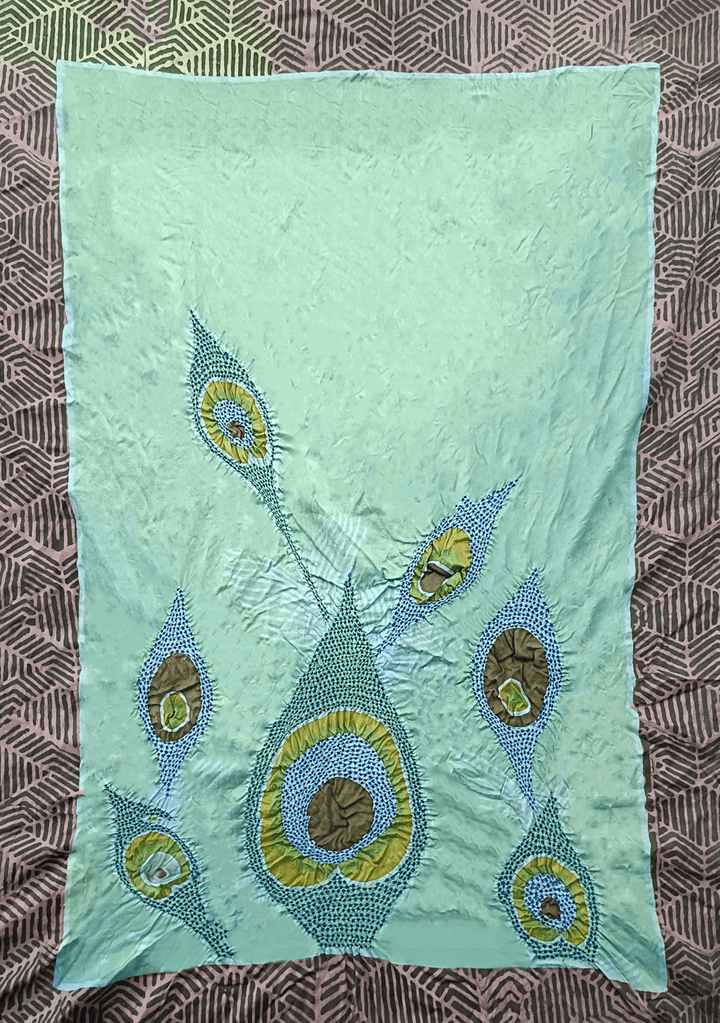 Mayurpankh (Peacock's  feather) -Baatbaandh on Katan Silk by Anwar Husen Khatri Thumbnail