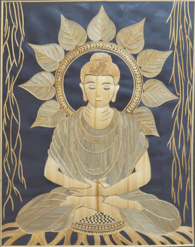 Meditating Buddha in Sikki Grass work by Suraj Kumar Sahu Thumbnail