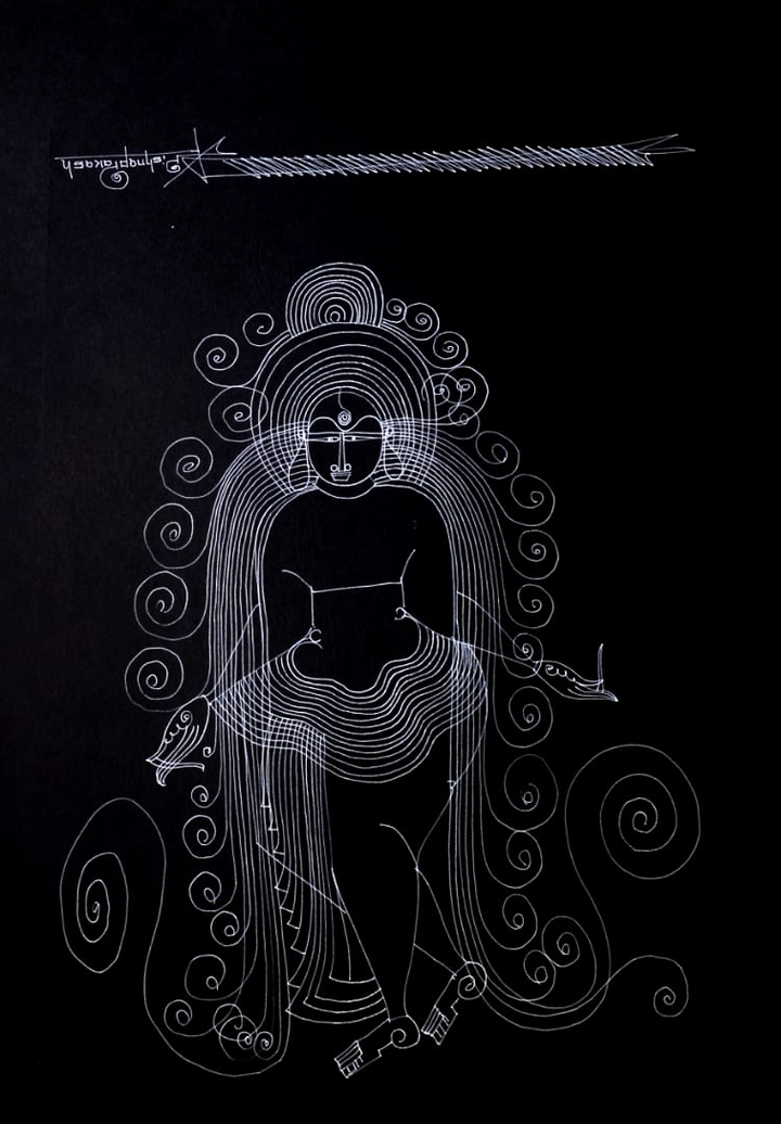 Meditating Buddha in Surpur Inspired Art by Krishna Prakash Thumbnail