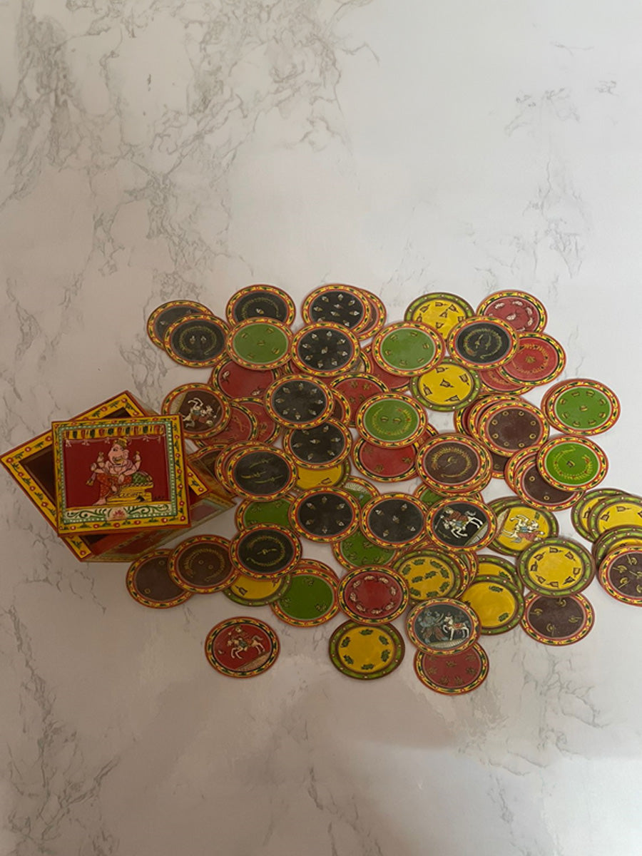 Miniature Dashavtar Ganjifa set of 120 card by Sawant Bhonsle for sale