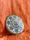 Mirrored Petals: Thikri Glasswork Plate of Floral Splendor by Happy Kumawat